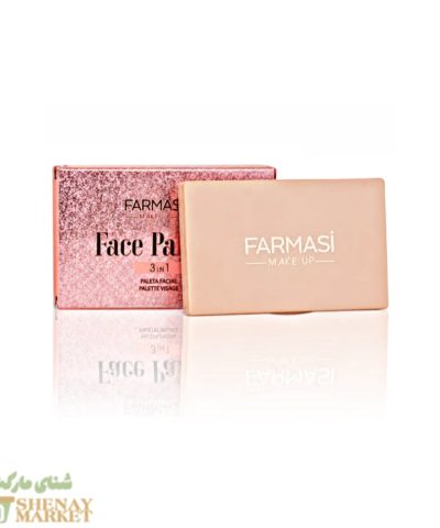 پالت آرایشی صورت ۳ در ۱ فارماسی شامل کانتور، رژگونه و هایلایتر